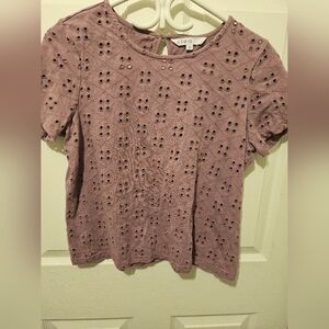 Cleo Lavender Eyelet Blouse